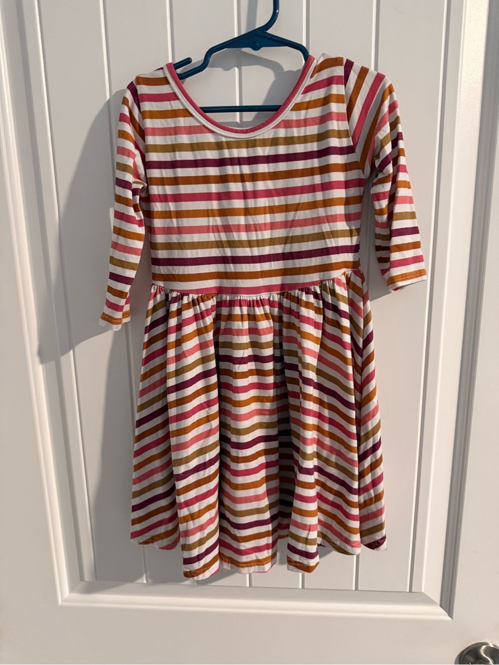 Vivie & Ash Handmade Rainbow Stripe Twirl Dress Girls Size 6